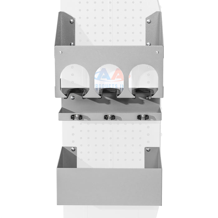 AA Products P-SH-Power Tool Organizer Wall Mount Designed for 13''D Van Shelving Storage, Three Layer 13" W Steel Power Tool Charging Station Organizer(P-SH-PTO-13) - AA Products Inc
