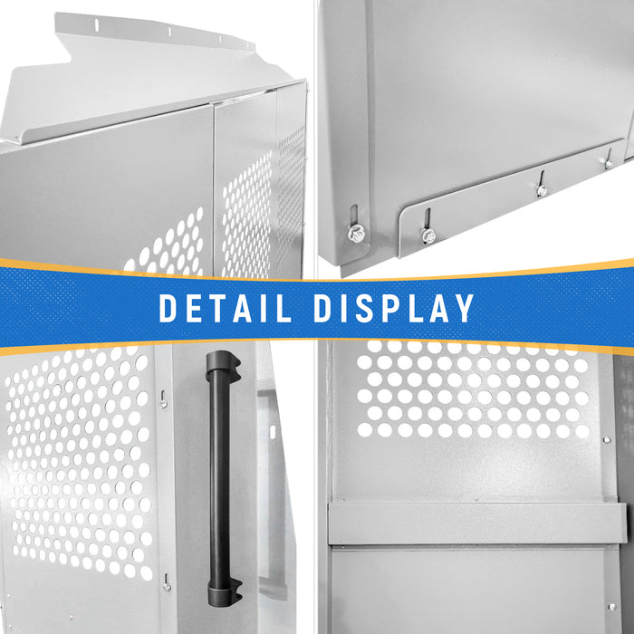 AA Products Model PT-TR-MR-WB Cargo Van Safety Partition Equipped with Acrylic Custom Window Board, Medium Roof Protective Bulkhead Fit for Transit Full Size Vans (PT-TR-MR-WB) - AA Products Inc