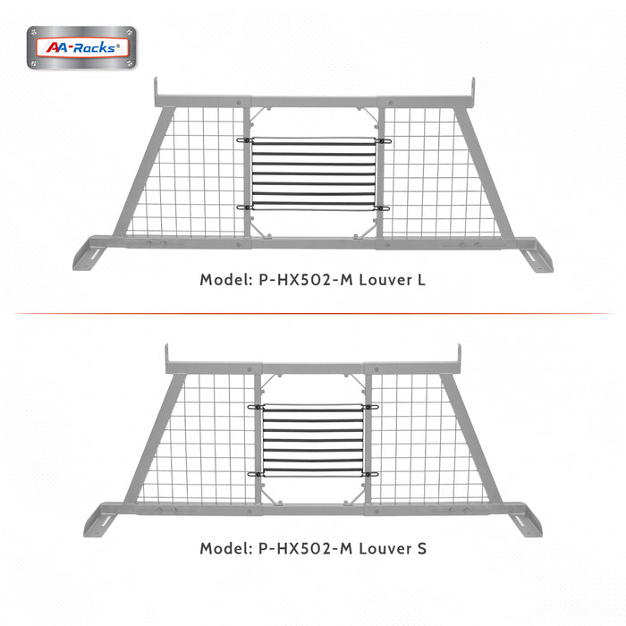 AA-Racks P-HX-502-M Louver Short Style Steel Headache Rack Middle Screen Protective Set, Truck Rack Accessories for Model HX-502(P-HX502-M Louver-S) - AA Products Inc