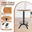 AA Products Industrial Bar Table 29.5-39.4" Adjustable Height Ring Footrest Design Pub Table Pub Cocktail Table Counter Bar Table- Matte Black Base, Brown Wooden Top (IBT-01) - AA Products Inc