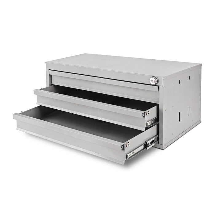 AA Products Model DW-2630 3 Tiers Drawer Cabinet with Password Lock Designed for Tools Room, Utility Room, Workplace, Carriage, Garage. 25.75’’W x 12.5’’H x 15.6”D - Sold individually - AA Products Inc