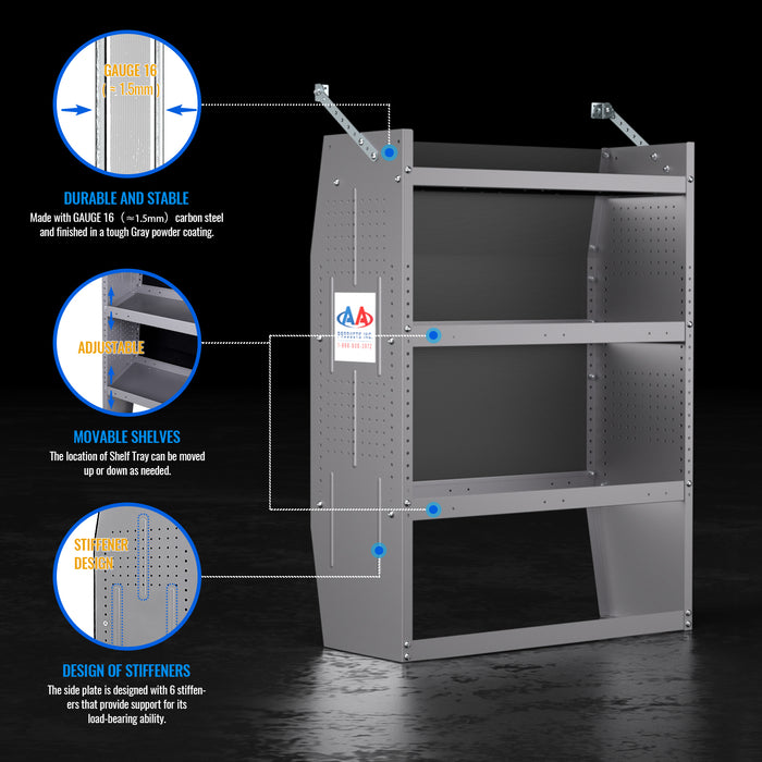 AA Products Steel Van Shelving Storage System Fits for NV 200, Transit Connect 2014+ and Chevy City Express（SH-4303） - AA Products Inc