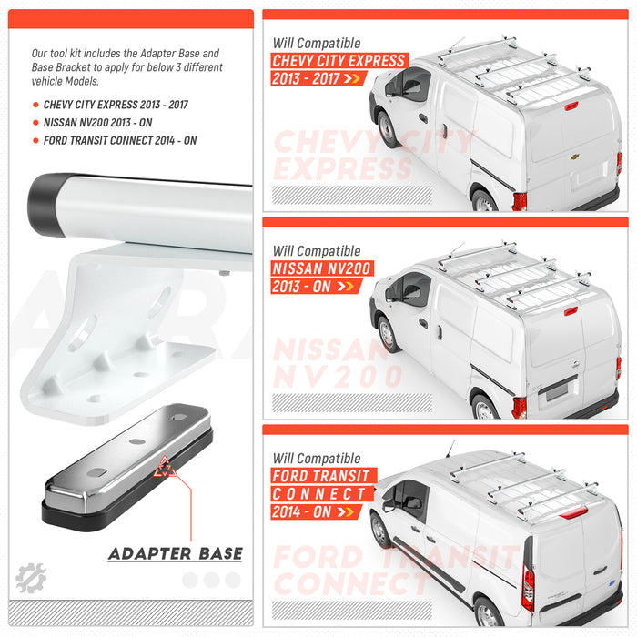 AA-Racks Model AX312 Aluminum Van Roof Rack Cross Bars Fits for 2013-On NV200/ 2014-On Transit Connect/ 2013-2017 City Express (AX312-50-NV/TR/CH) - AA Products Inc