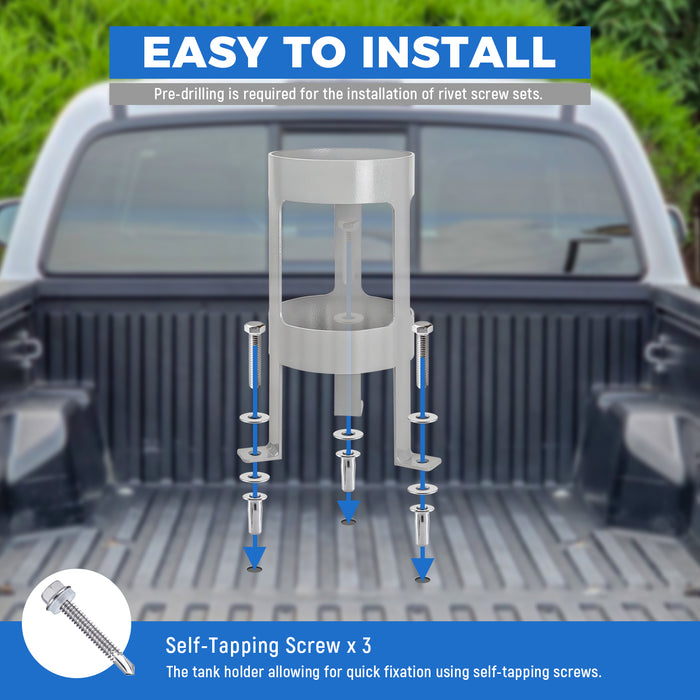 AA Products Model TH-5-11 Propane Tank Holder - Secure Cylinder Rack Stand Perfectly Fits 3.2"-5.3" diameter propane tanks- Ideal for Garage, Vehicle Transport & Factory Storage
