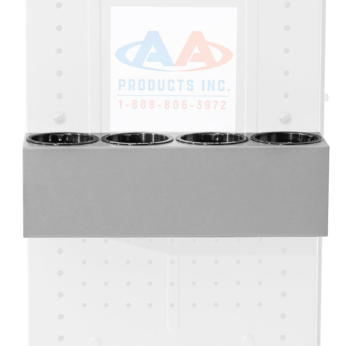 AA Products P-SH-Spray Can Rack 4 Bottle Spray Can Holder Wall-Mounted Rack, Steel Aerosol Can Rack Design for 13" D Van Shelving for Garage and Workspace -Silver (P-SH-SCR-13) - AA Products Inc
