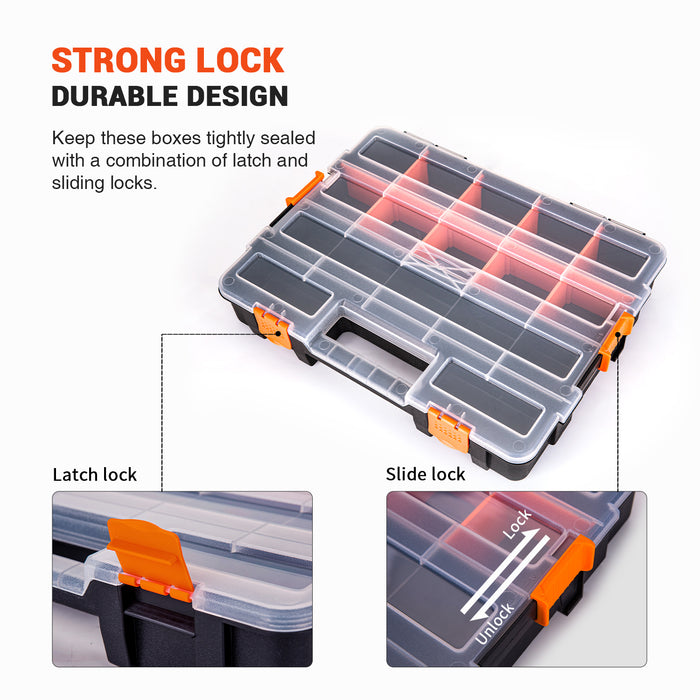 P-SH-Tote Shelf Kit for Van Shelving Storage, 3 Plastic Storage Box w/ 1 set Organizer Holder for Small Parts, Screws and Hardwares(P-SH-TSK)