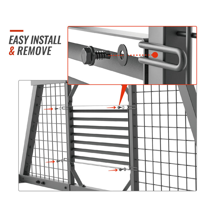 AA-Racks P-HX-502-M Louver Long Style Steel Headache Rack Middle Screen Protective Set, Truck Rack Accessories for Model HX-502(P-HX502-M Louver-L) - AA Products Inc