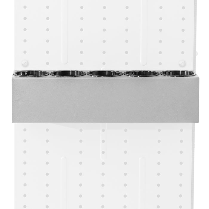 AA Products P-SH-Spray Can Rack 5 Bottle Spray Can Holder Wall-Mounted Rack, Steel Aerosol Can Rack Design for 16" D Van Shelving for Garage and Workspace -Silver (P-SH-SCR-16) - AA Products Inc