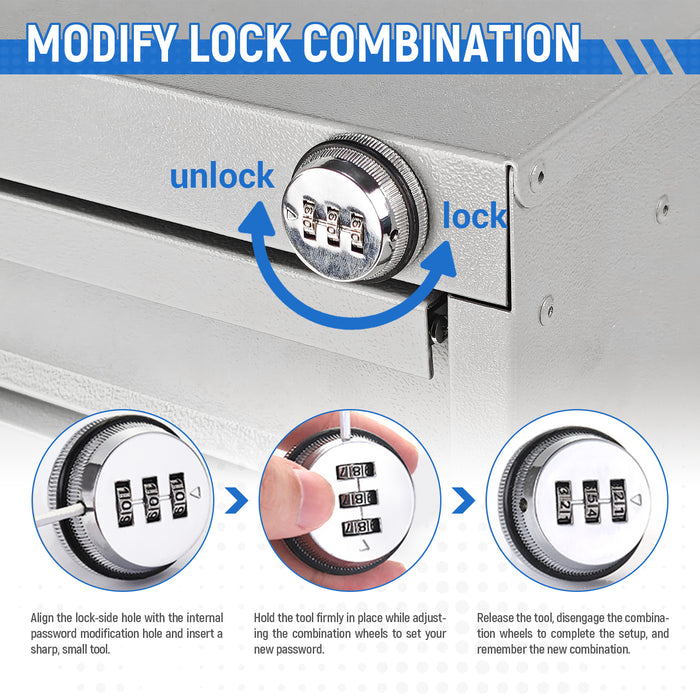 AA Products Drawer Cabinet Set with Password Lock Designed for 16" D AA Van Shelving, Set of 2 Steel Storage Cabinet for Van, Utility Garage(DW-A30B30) - AA Products Inc