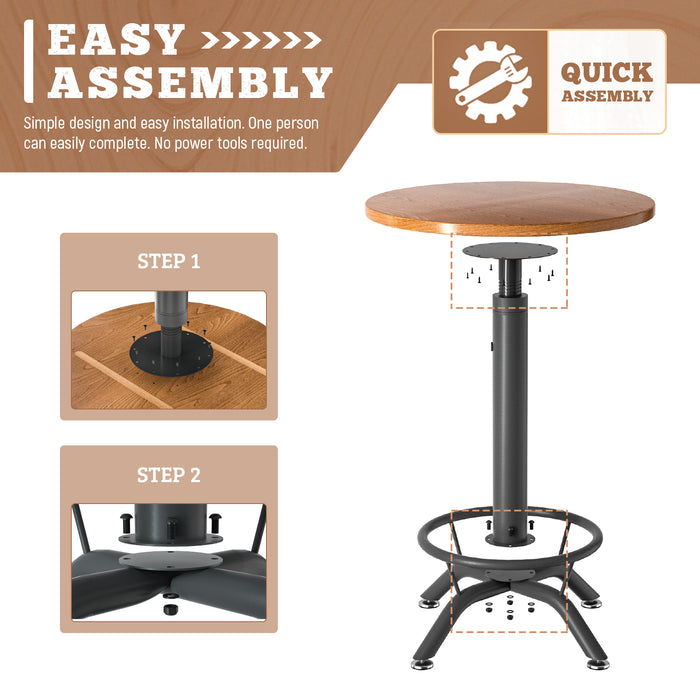 AA Products Industrial Bar Table Adjustable Height Ring