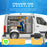 AA Products Model PT-SP-LR-DKWB Steel Cargo Van Safety Partition Equipped with Acrylic Custom Window Board, Low Roof Protective Bulkhead with Door Kit Fit for Full Size Sprinter Vans Grey