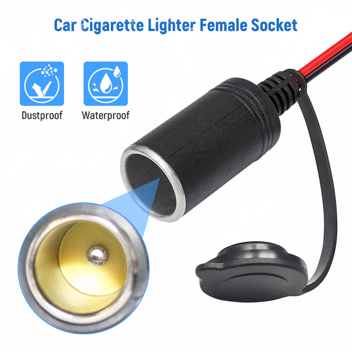 AA Products P-SH-Cigarette Lighter Extension Cord DC 12V to 24V Max 15A 16.4 Ft 16AWG Wire Compatible with AA Products Power Inverter (P-SH-CLEC-16FT) - AA Products Inc