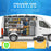 AA Products Model PT-SP-HR-DKWB Steel Cargo Van Safety Partition Equipped with Acrylic Custom Window Board, High Roof Protective Bulkhead with Door Kit Fit for Full Size Sprinter Vans Grey