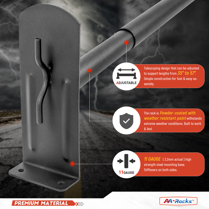 AA-Racks Universal Pickup Truck Rack Cap & Topper Camper Shell Van Roof Ladder Rack Adjustable Steel (DX36-Camper) - Open Box - AA Products Inc