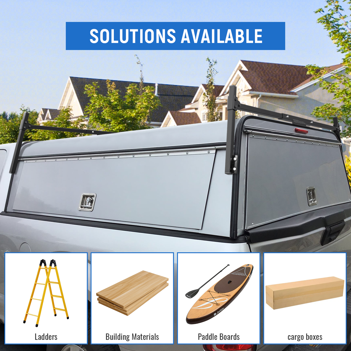 AA-Racks Model X-TCR Universal Truck Caps & Topper Ladder Rack 2 Bar ...