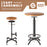 AA Products Industrial Bar Table & Stools Sets, 23.6" Dia Swivel Round Wood Adjustable Height Bar Table and Chairs Set for Party Bistro Cafe Cocktail Whiskey Equipped with Crank Handle (IBTS-01) - AA Products Inc