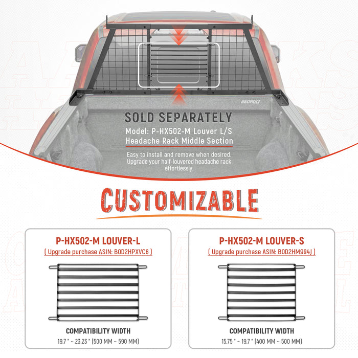 AA-Racks Model HX-502 Extendable Steel Removable Pickup Truck Headache ...