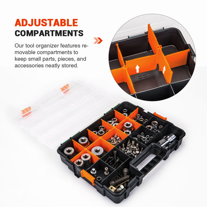 P-SH-Tote Shelf Kit for Van Shelving Storage, 3 Plastic Storage Box w/ 1 set Organizer Holder for Small Parts, Screws and Hardwares(P-SH-TSK)