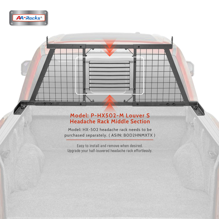 AA-Racks P-HX-502-M Louver Short Style Steel Headache Rack Middle Screen Protective Set, Truck Rack Accessories for Model HX-502(P-HX502-M Louver-S) - AA Products Inc