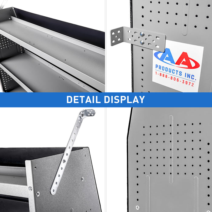 AA Products SH-6004(3) Steel Mid/ High Roof Van Shelving Storage System Fits Transit, NV, Promaster and Sprinter（SH-6004(3)） - AA Products Inc