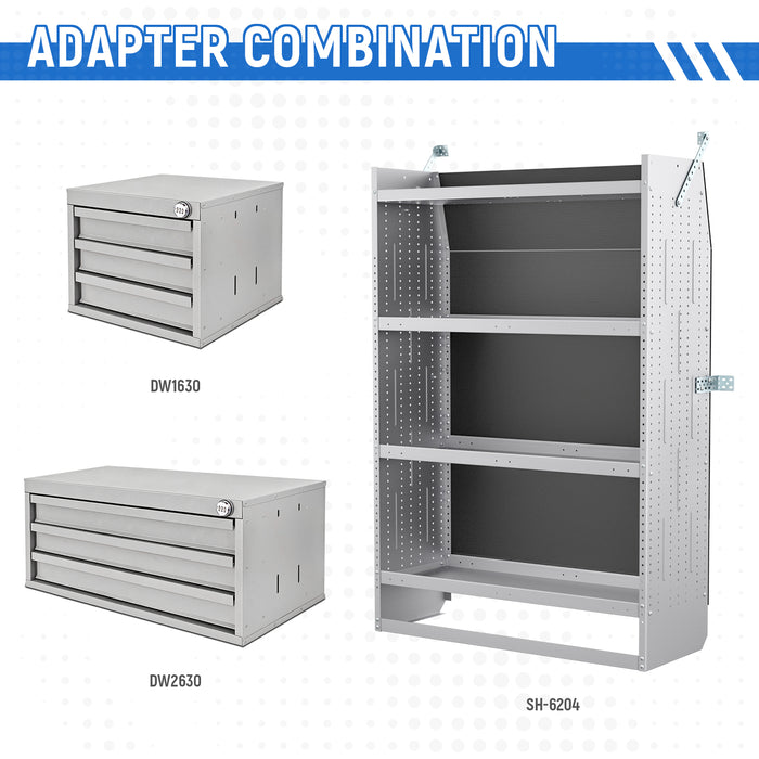 AA Products Drawer Cabinet Set with Password Lock Designed for 16" D AA Van Shelving, Set of 2 Steel Storage Cabinet for Van, Utility Garage(DW-A30B30) - AA Products Inc