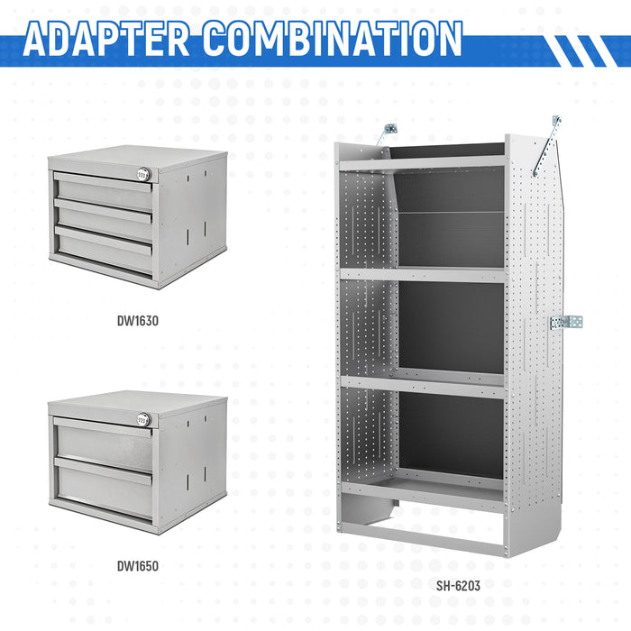 AA Products Drawer Cabinet Set with Password Lock Designed for 16" D AA Van Shelving, Set of 2 Steel Storage Cabinet for Van, Utility Garage(DW-A30A50) - AA Products Inc