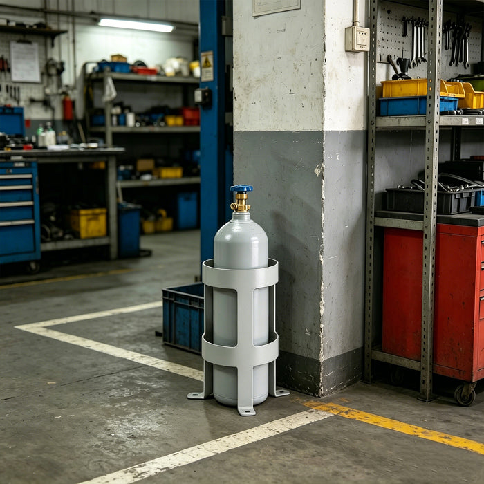 AA Products Model TH-5-11 Propane Tank Holder - Secure Cylinder Rack Stand Perfectly Fits 3.2"-5.3" diameter propane tanks- Ideal for Garage, Vehicle Transport & Factory Storage