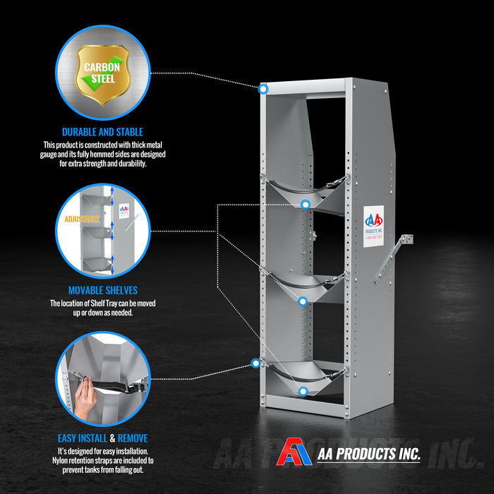 TR-3-43 Refrigerant Tank Rack Steel Freon Tank Holder Rack Shelving ...