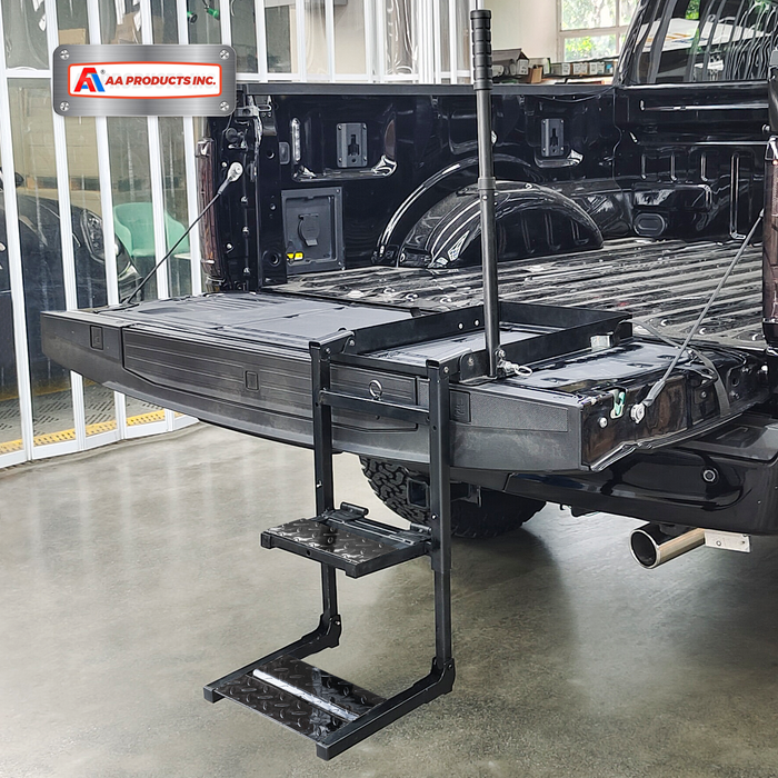 AA Products Foldable Pickup Truck with two step pad Tailgate Ladder ...