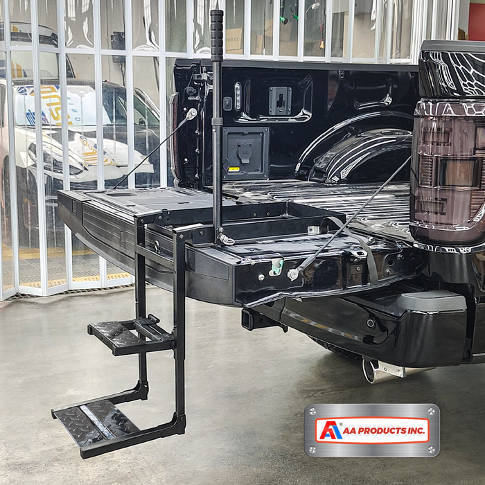 AA Products Foldable Pickup Truck with two step pad Tailgate Ladder ...