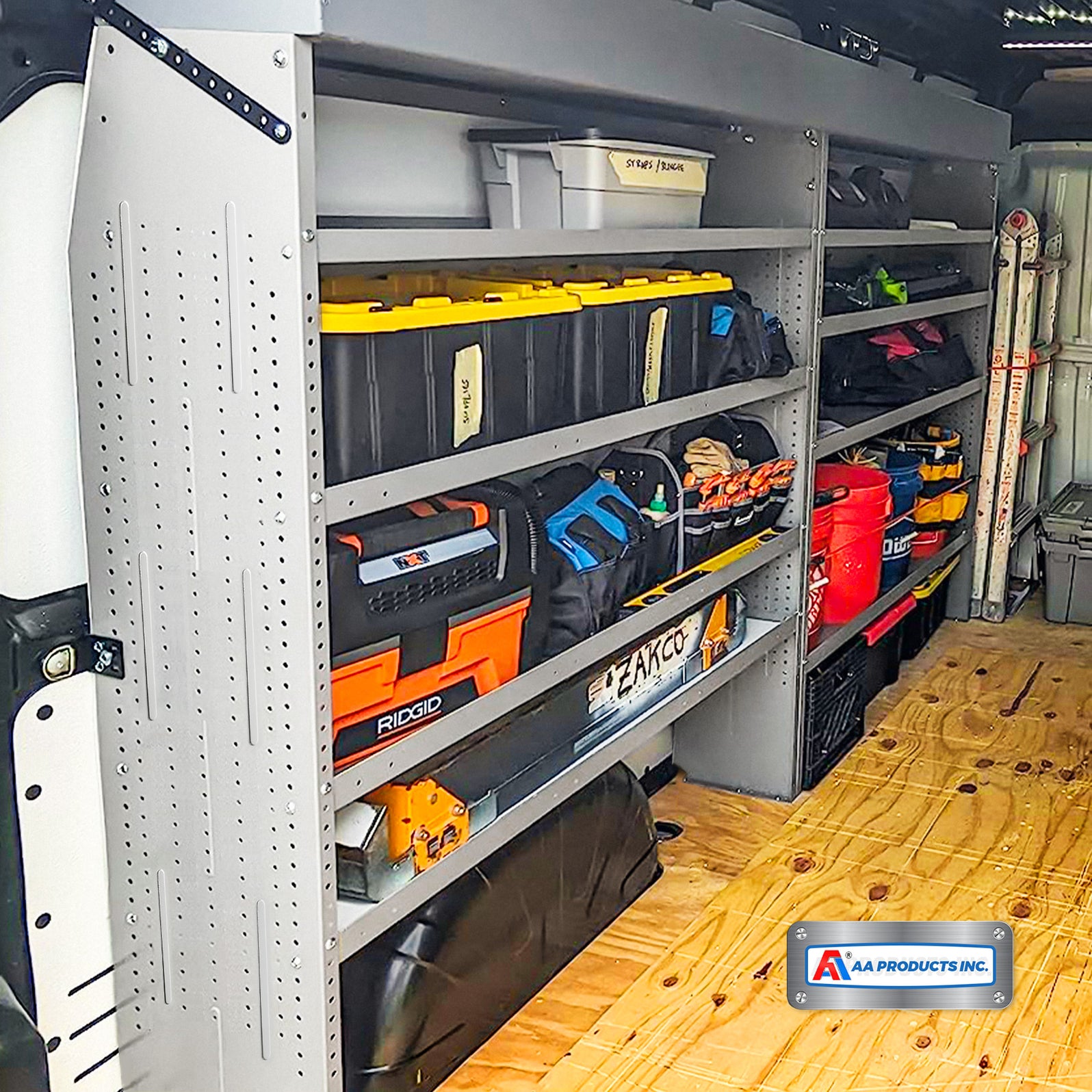 Van Key Storage AA Products Model SH-6205 Steel Mid/High Roof Van Shelving Storage ...