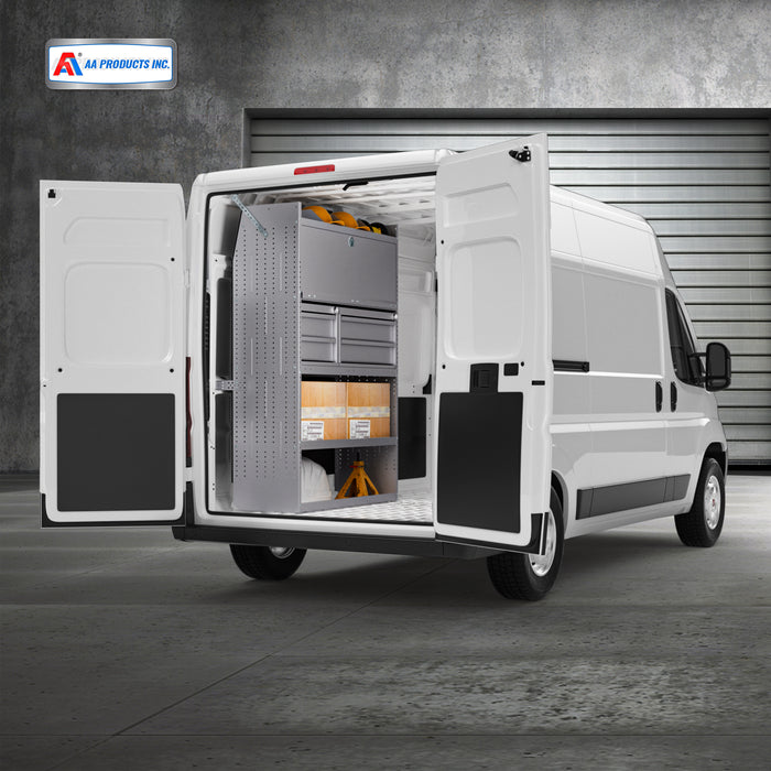 AA Products 2 Drawer Cabinet Set with Password Lock Designed for 16" D AA Van Shelving, Set of 2 Steel Storage Cabinet for Van, Utility Garage(DW-A50B50) - AA Products Inc