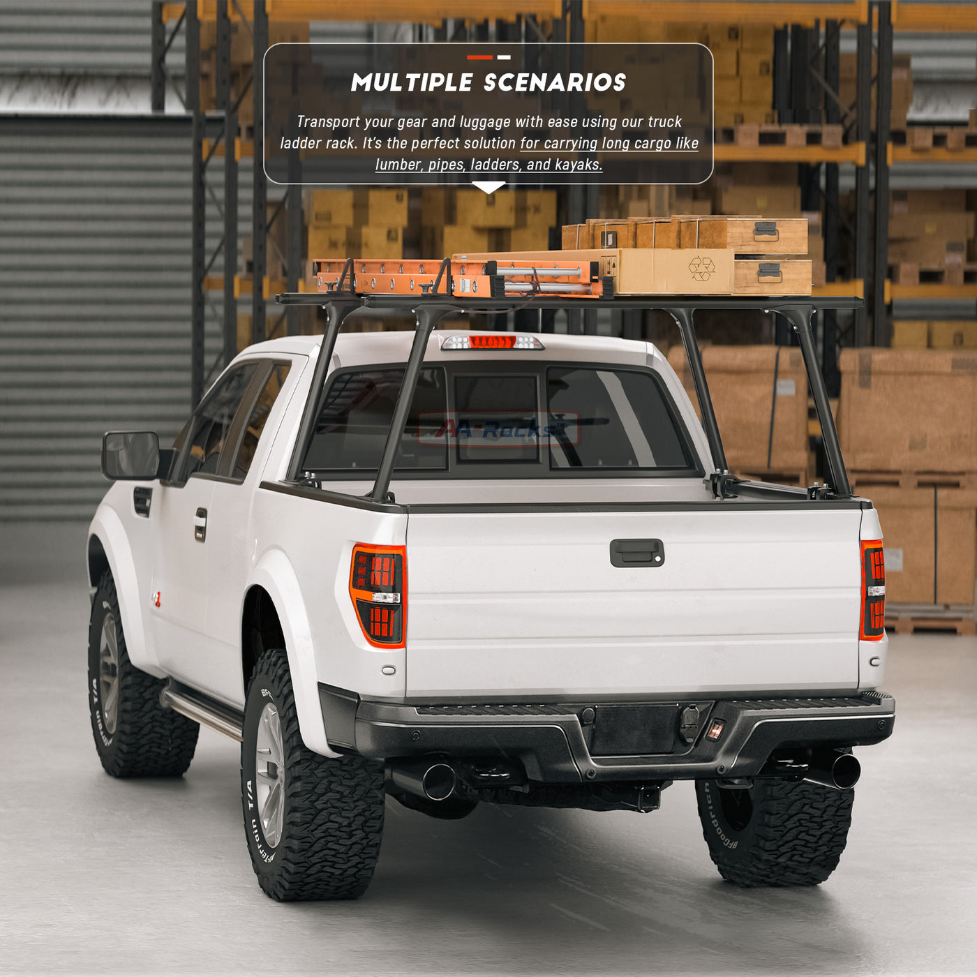 AA-Racks Model APX25-Lite Extendable Aluminum Truck Ladder Rack Adjust ...