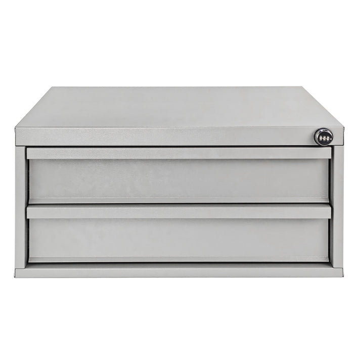 AA Products Model DW-2650 2 Tiers Drawer Cabinet with Password Lock Designed for Tools Room, Utility Room, Workplace, Carriage, Garage. 25.75’’W x 12.5’’H x 15.6”D - Sold individually - AA Products Inc