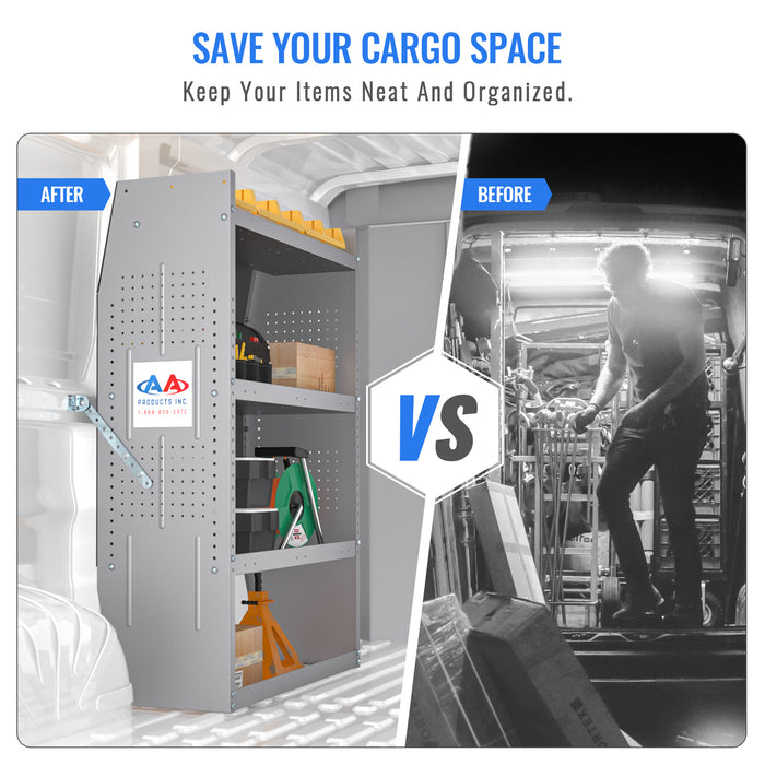 AA Products Steel Low/ Mid/ High Roof Van Shelving Storage System Fits Transit, GMC/Chevy Express, NV, Promaster and Sprinter (SH-4603) - AA Products Inc