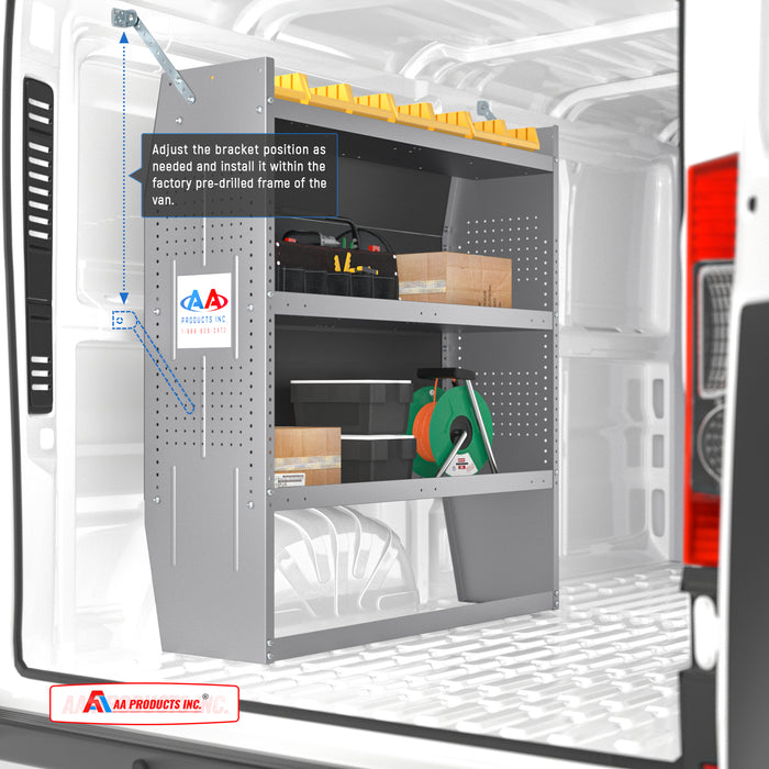 AA Products Steel Low/ Mid/ High Roof Van Shelving Storage System Fits Transit, GMC, NV, Promaster Sprinter and Metris(SH-4604） - AA Products Inc