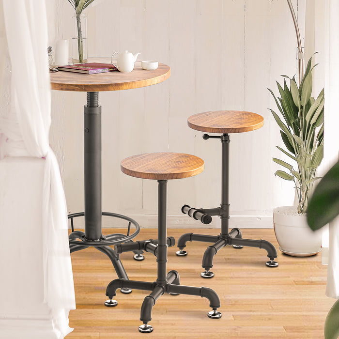 AA Products Industrial Bar Table Stools Sets, Dia Swivel