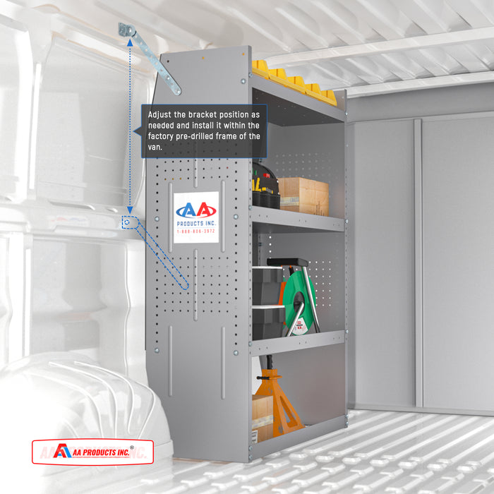 AA Products SH-4603 2 sistema de almacenamiento de estanterías para  furgonetas de techo bajomedioalto de acero se adapta a Transit GM NV  Promaster y – Yaxa Store