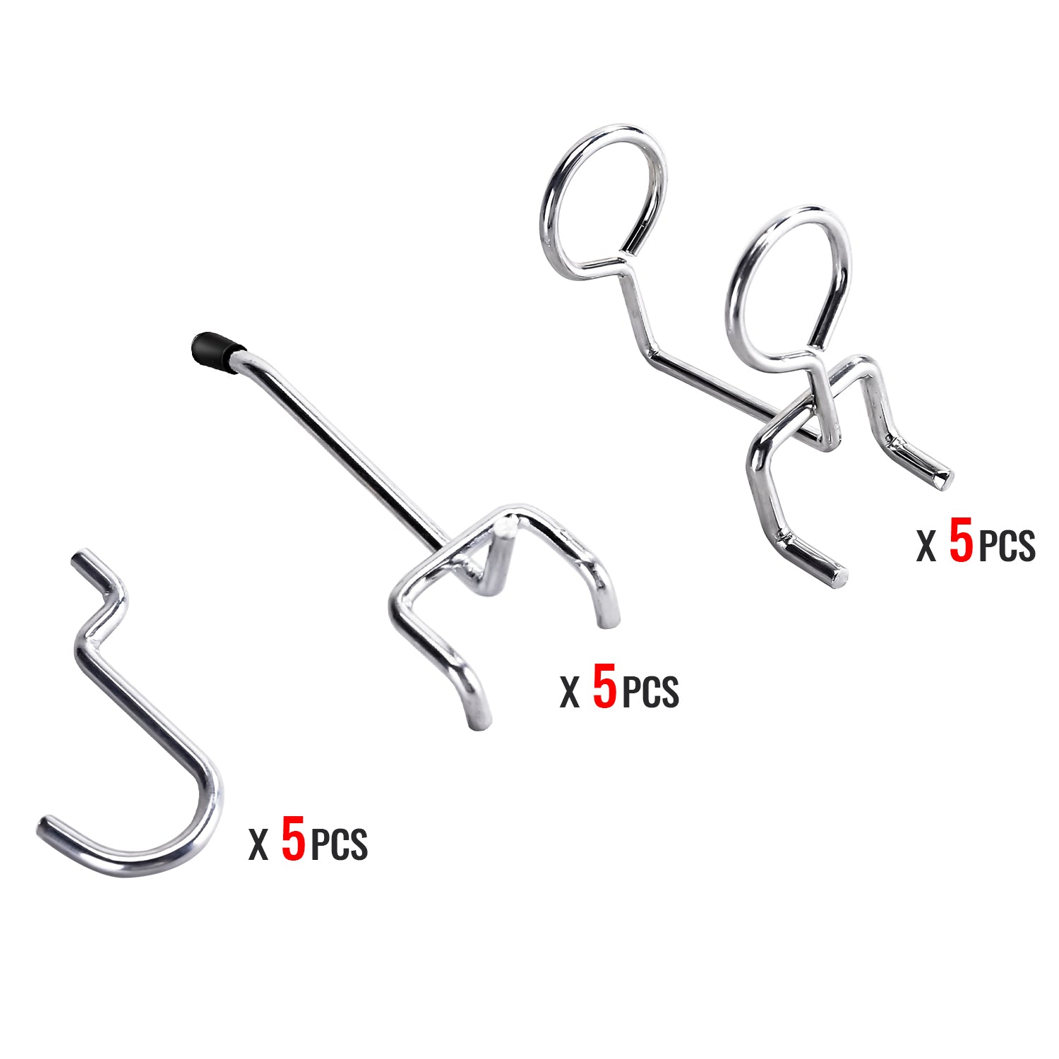 agitation øje salon 15 Pcs Pegboard Hooks Assortment w/ Curve Hooks, Double-Ring Tool Holders  and Double-Straight Hook, Peg Locks for Organization (P-SH-Hooks) | AA  Products Inc