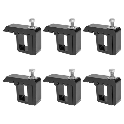 AA-Racks P-AC-10 Aluminum Mounting Clamps Truck Cap Topper Camper Shell for Ford Super Duty Trucks F-250 F-350, Set of 6 - Black - AA Products Inc