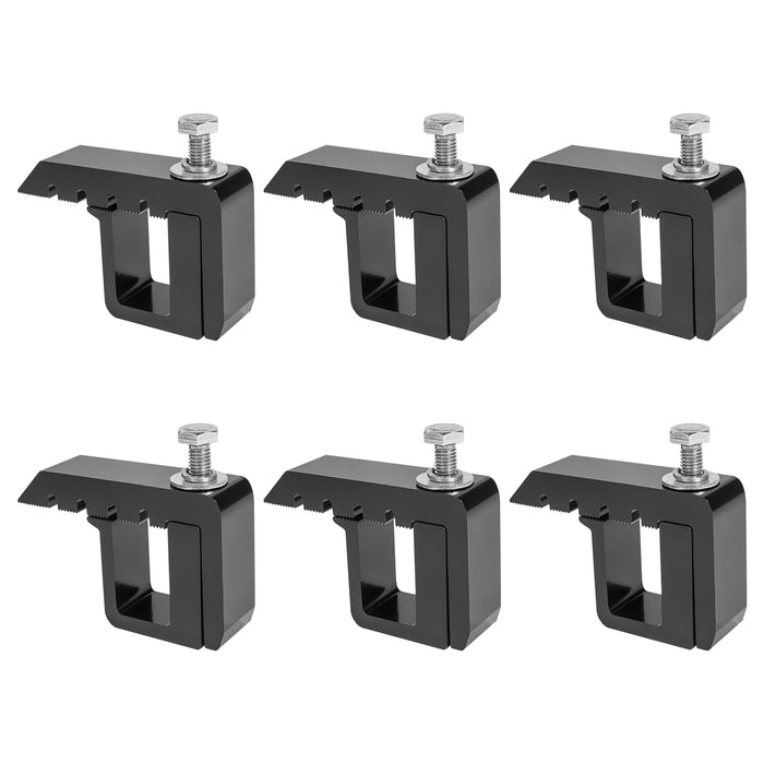 AA-Racks P-AC-10 Aluminum Mounting Clamps Truck Cap Topper Camper Shell for Ford Super Duty Trucks F-250 F-350, Set of 6 - Black - AA Products Inc