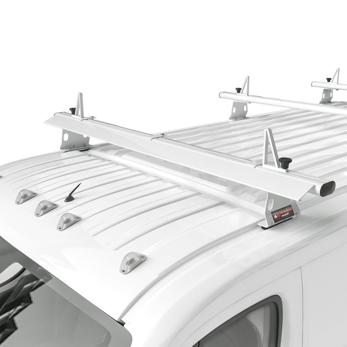 AA Racks Model AX302 Aluminum 3 Bar 72'' Van Ladder Roof Rack System, Aerodynamic Design with Front Wind Deflector Reduce Wind Noise(AX302-72(3)-WD-PR/TR) - AA Products Inc