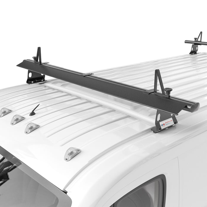 AA Racks Model AX302 Aluminum 3 Bar 72'' Van Ladder Roof Rack System, Aerodynamic Design with Front Wind Deflector Reduce Wind Noise(AX302-72-WD-PR/TR) - AA Products Inc