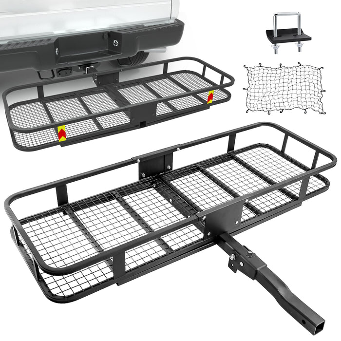 AA Products Hitch Mount Cargo Carrier with Cargo Net 60 x 21 x 6
