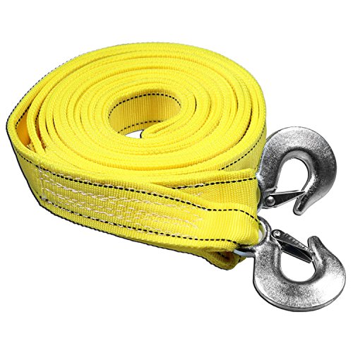 AA Products Heavy Duty Tow Strap Ropes with 2 Safety J Hooks (TS)