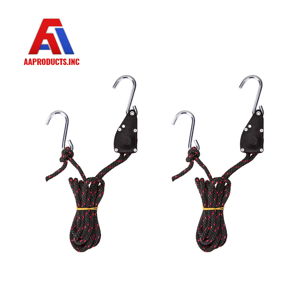 AA Products Adjustable Kayak Canoe Bow Stern Ratchet Tie Down Straps Rope Hanger, 300Lb/ Pair (RR-314) - AA Products Inc