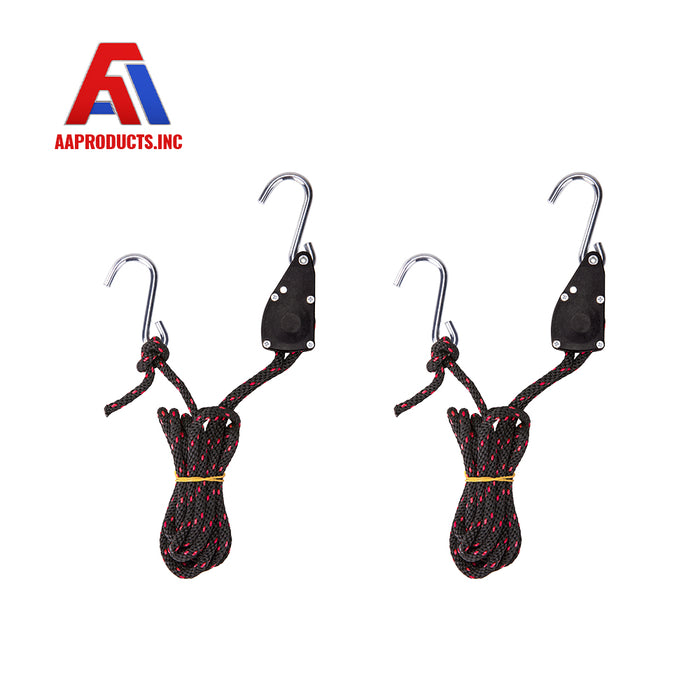 AA Products Adjustable Kayak Canoe Bow Stern Ratchet Tie Down Straps Rope  Hanger, 300Lb/ Pair (RR-314)