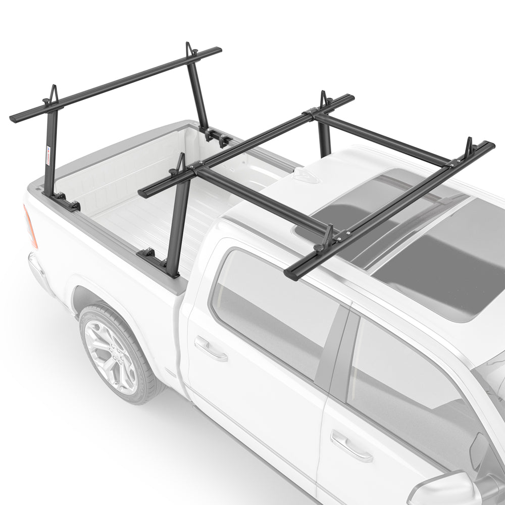 AA-Racks Adjustable Aluminum Pickup Truck Ladder Racks with Cantilever Extension - (APX25-E) - 2 Packages - AA Products Inc