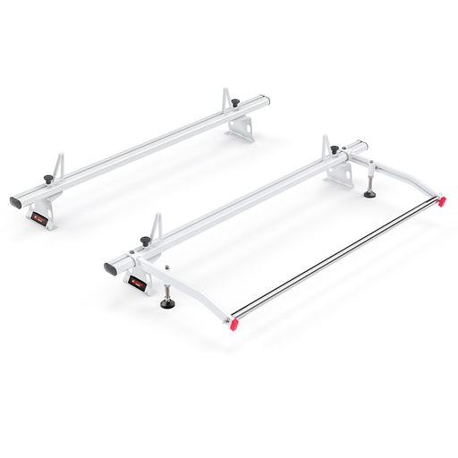 AA-Racks Model AX302 Aluminum 2/3 Bar Van Roof Racks with Ladder Stopper and Cargo Roller Bar Compatible with Ford Transit, White（AX302-72-RO-WHT-TR） - AA Products Inc