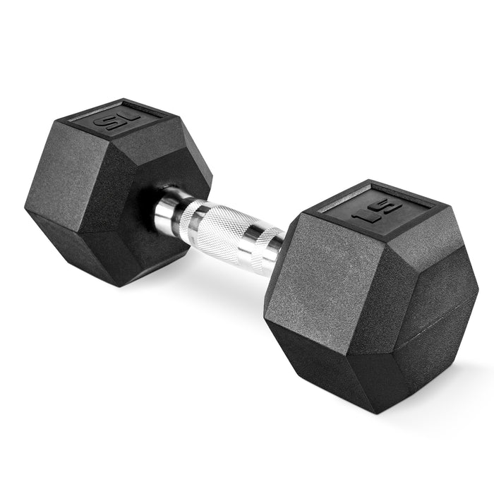 S.Y. Home & Outdoor Dumbbells Weight Rubber Encased Hex Dumbbell for Sports and Fitness in Single Pack - AA Products Inc